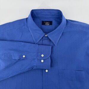 Brooks Sport Mens Blue Cotton Long Sleeve Button Down‎ Dress Shirt Size L